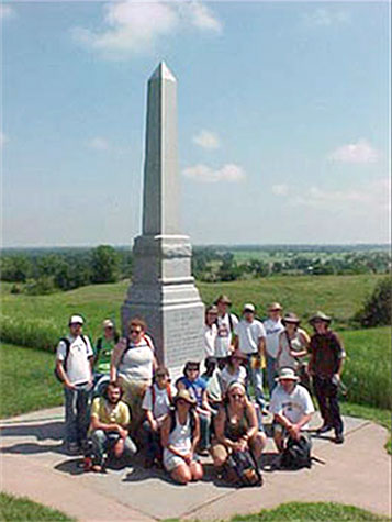 Field School students at a historic landmark